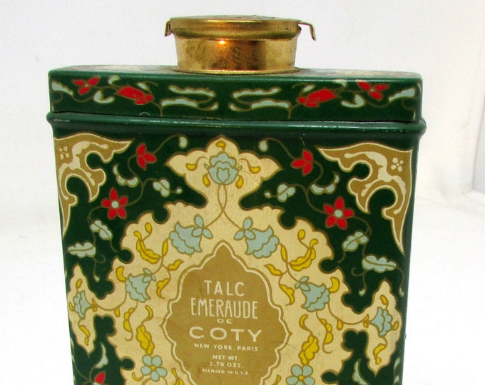 Vintage Art Deco Coty Emeraude Dusting Powder Talc Tin 1920s Etsy