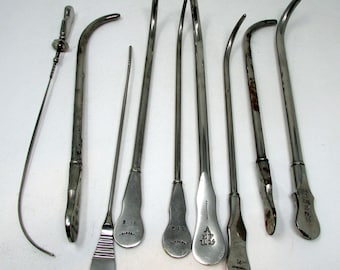 Antique Surgical Instruments 9 total Medical Instruments from Early 1900s Surgical Tools Doctor