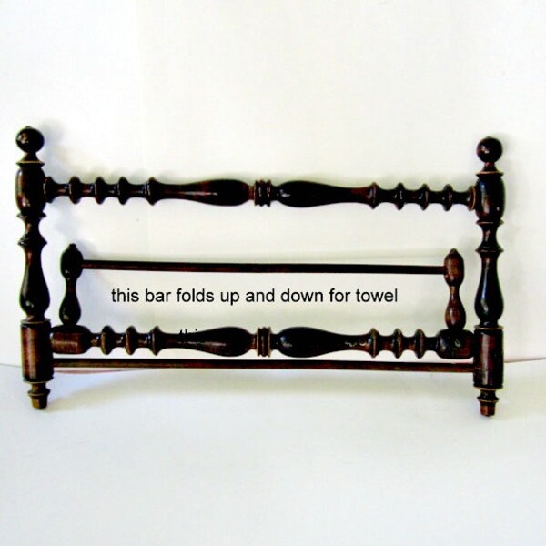 Victorian Wooden Towel Bar Turned Wood Antique