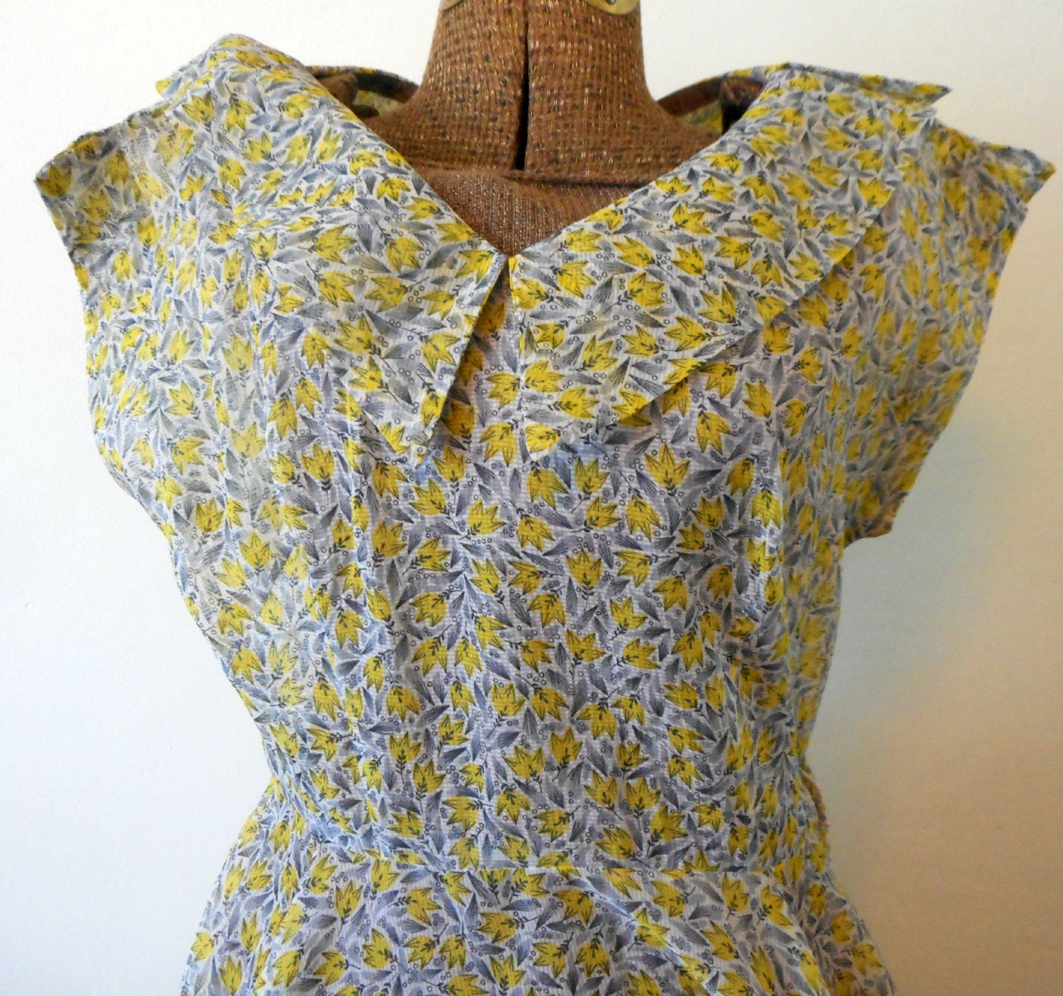 Vintage Full Dress Sheer Lucy Dress Full Skirt Seersucker - Etsy