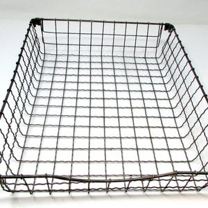 Vintage file desk file Industrial Wire Mesh File Basket Vintage File Box Desk Organizer Perfect for desk or washcloths toiletries