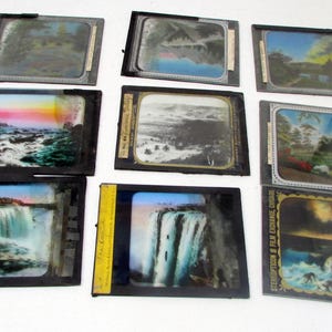 Antique Magic Lantern Slides – Niagara Falls & Landscape, Hand