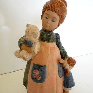 Nadal Figurine Girl with Teddy Bear and Doll Valencia Spain LLADRO image 2