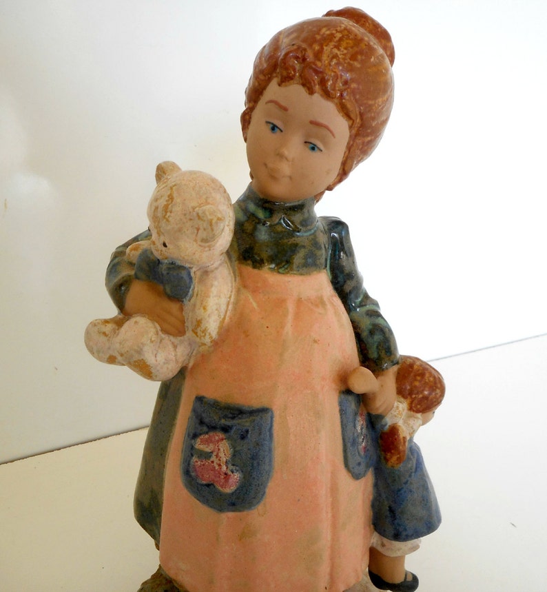 Nadal Figurine Girl with Teddy Bear and Doll Valencia Spain LLADRO image 2