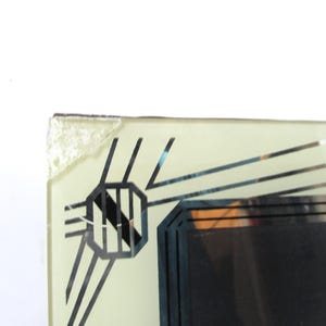 Vintage Art Deco Reverse Painted Frame Cream, Silver, Black Needs upcycled with new metal corners Great Deal