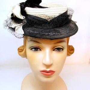 Tilted Womens Black Hat - Etsy display picture 1