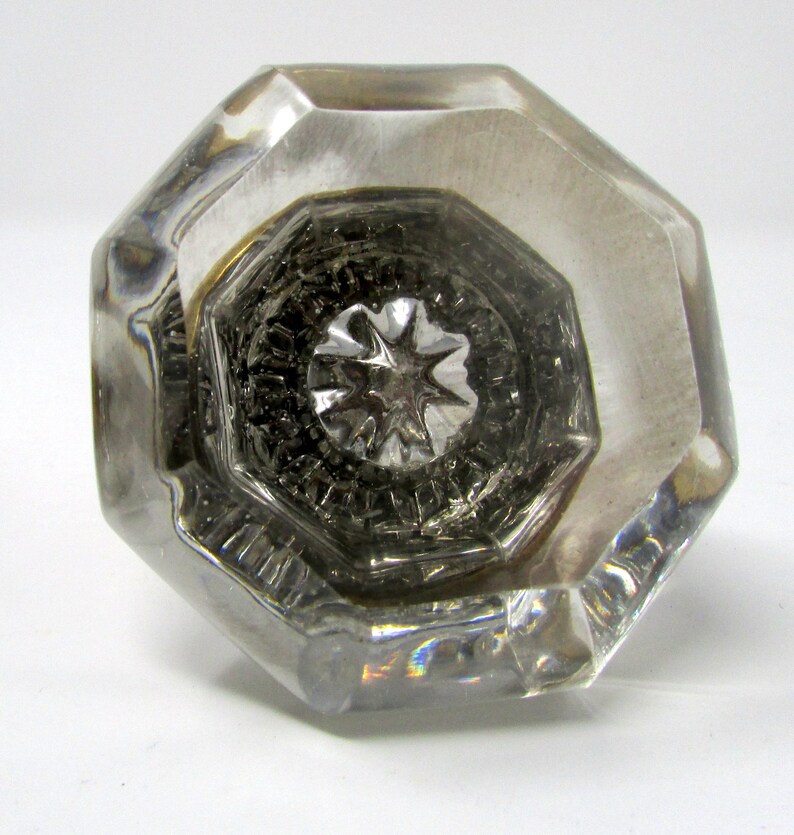 Antique Glass Door Knob Vintage Raised Design In Center Image 0