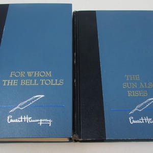Vintage  Ernest Hemmingway Two Classics For Whom the Bell Tolls & The Son Also Rises  Ernest Hemingway 1968 and 1954 Edition Fiction Novel