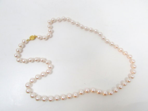 Vintage Faux Pearls Single Strand Necklace 1950s Necklace Quality