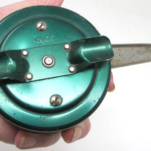 Vintage 1950s PEMCO No. 55 Fly Reel  Fishing Reel Green Aluminum Fly Fishing Reel
