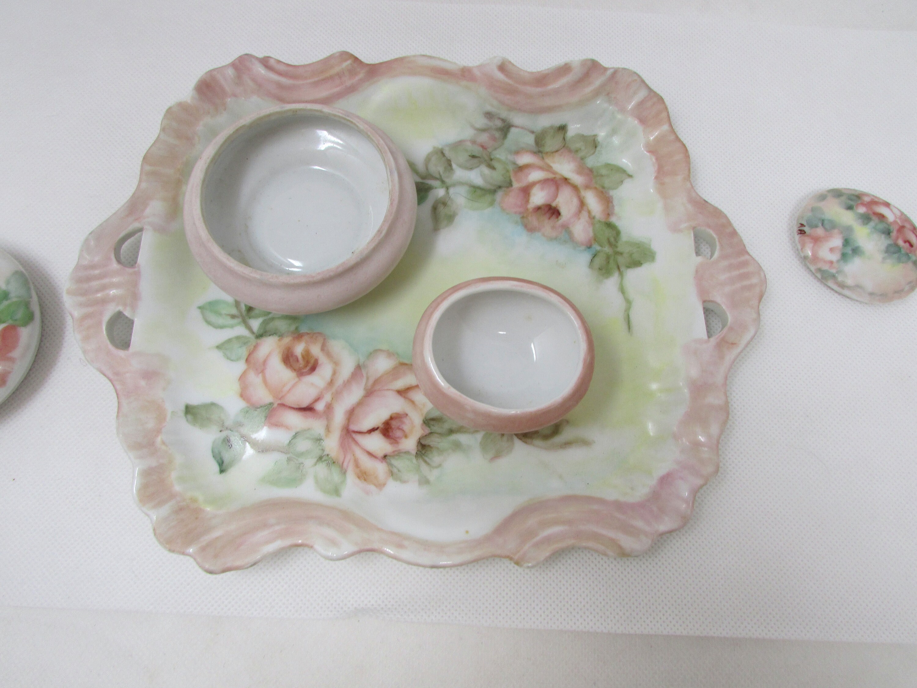 Vintage Porcelain Dresser set Tray Ring Box Jewelry Casket Etsy