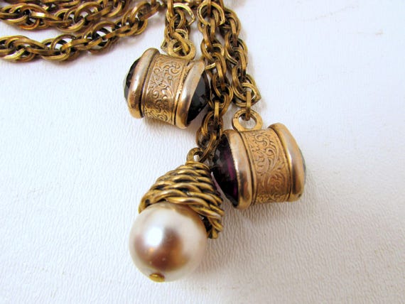 Vintage Adele Simpson Chatelaine Brooch 1950s Asy… - image 4