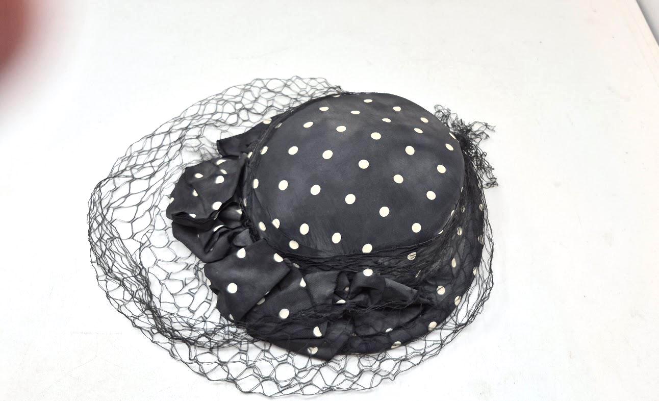Vintage 1950\'s Black Silk Hat Marion Valle New York, Topper Hat With Veil 1950s Black Hat With Veil - Etsy main image 2