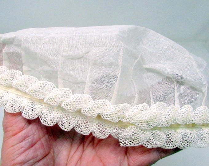 Vintage 1930s Maid Cap Hat White Crinoline Intricate Lace Ruffle ...