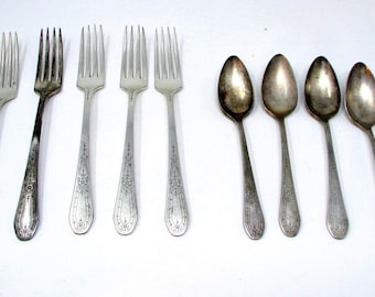 Vintage Community Plate Silverware Set – Floral Art Deco Forks & Spoons