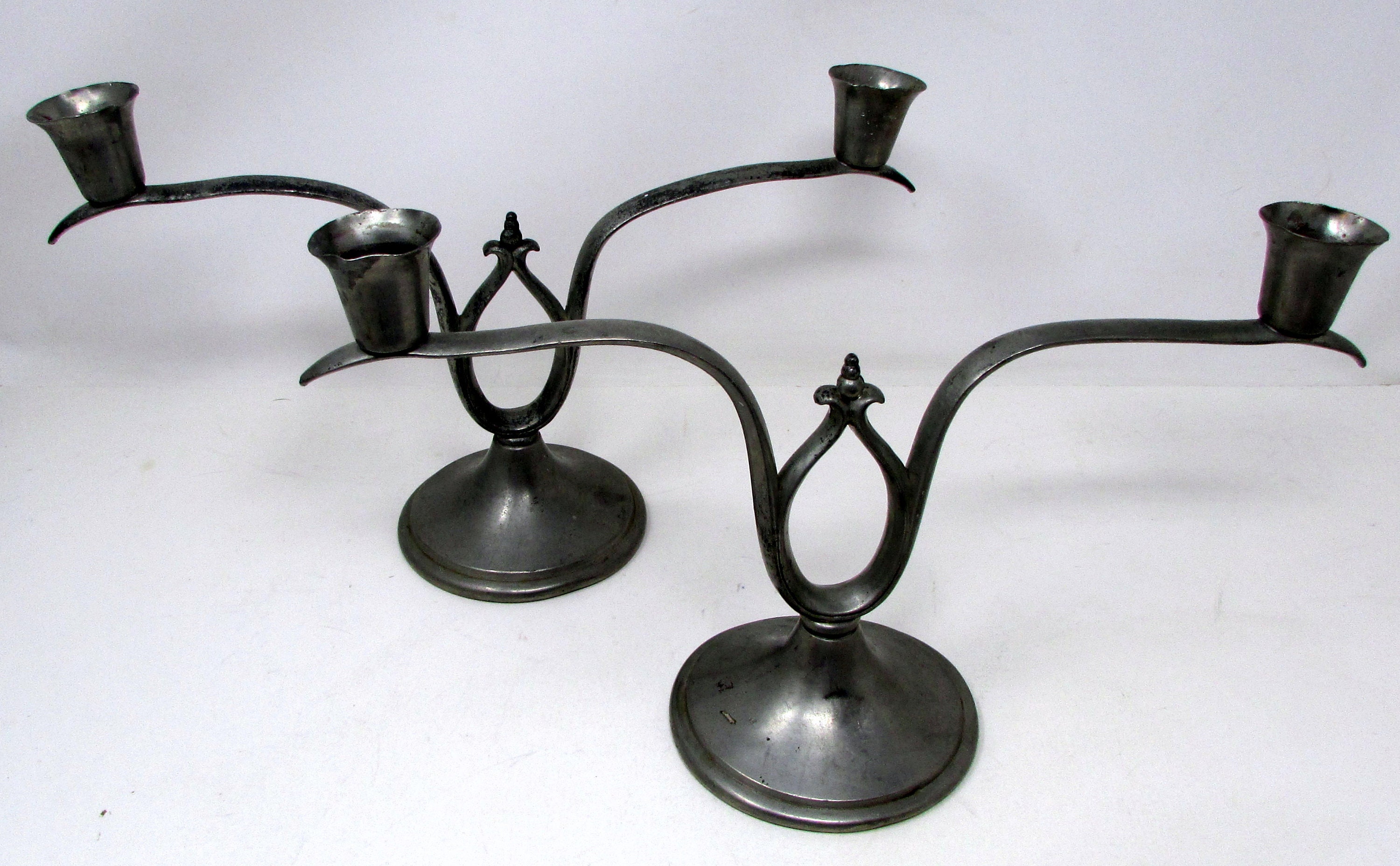 Pair Vintage Pewter Candlesticks Mayflower Pewter W. B. Mfg. Etsy