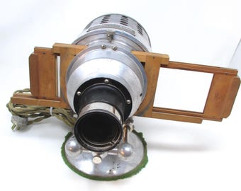 Vintage antieke toverlantaarn glazen diaprojector Victor draagbare stereopticon 1913-projector
