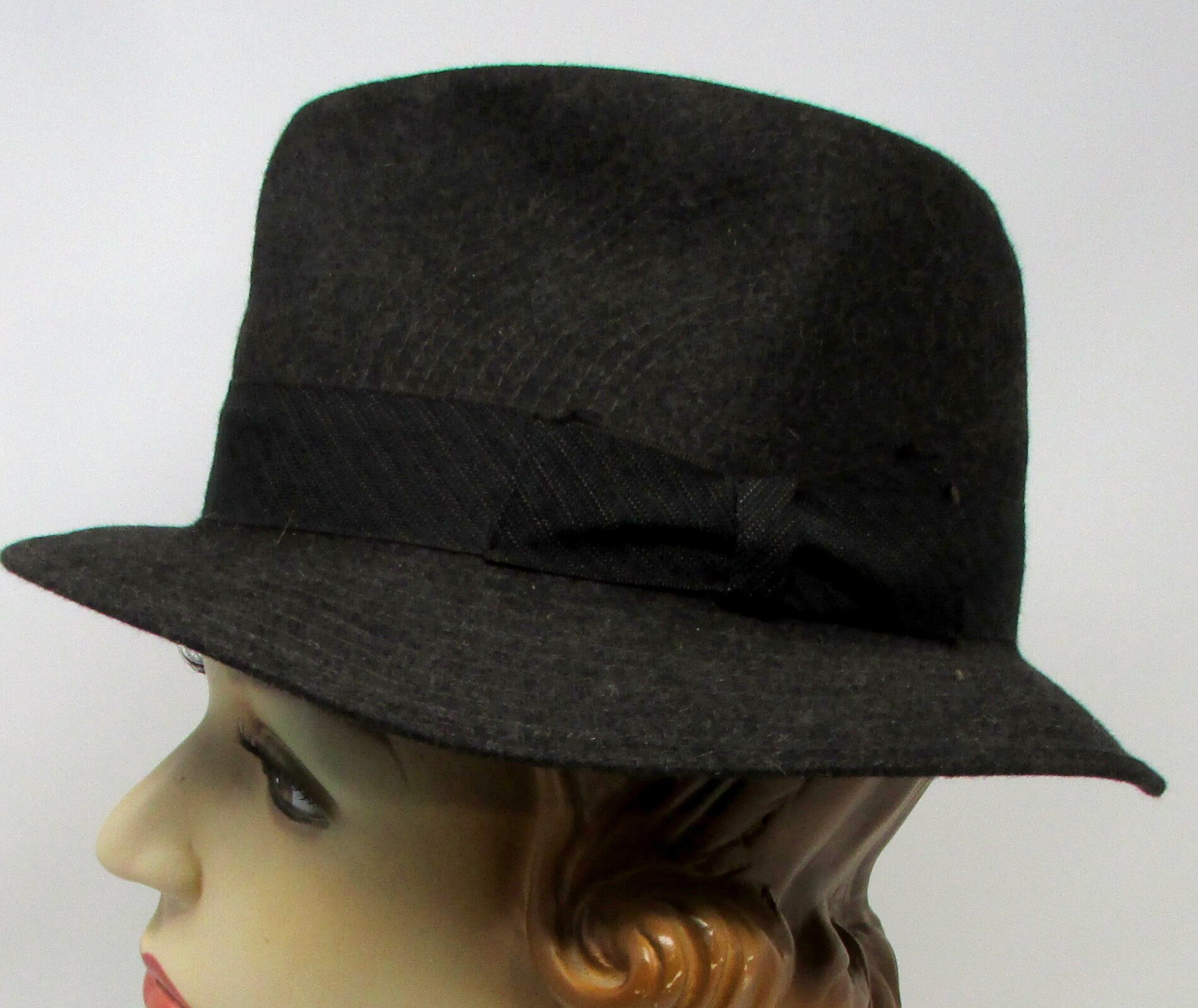 Vintage Borsalino Fedora, Dark Brown Fur Felt Hat, Size 4 1/2 - Etsy