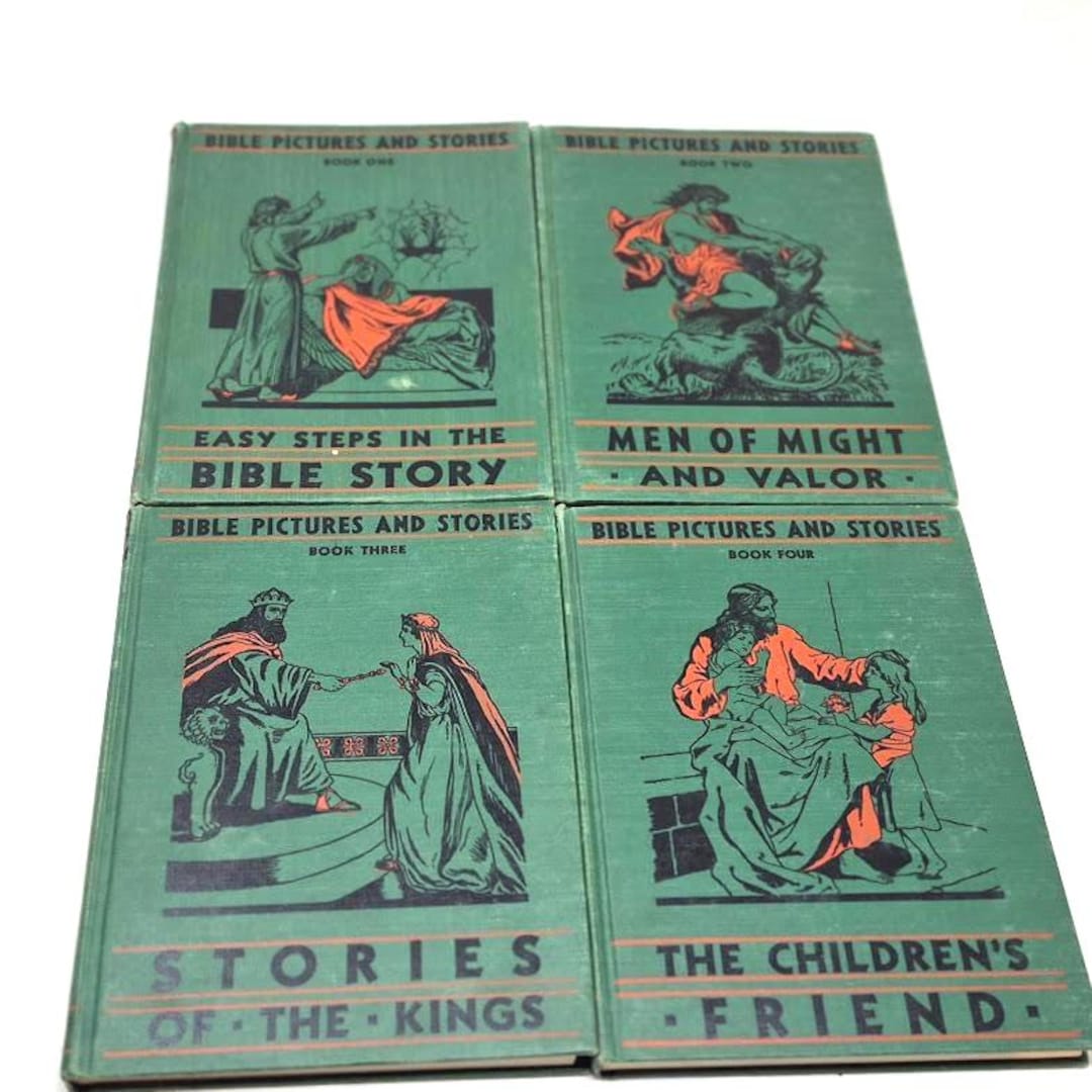 Vintage 1929 Illustrated Children's Bible Book Set | Adelaide Bee
