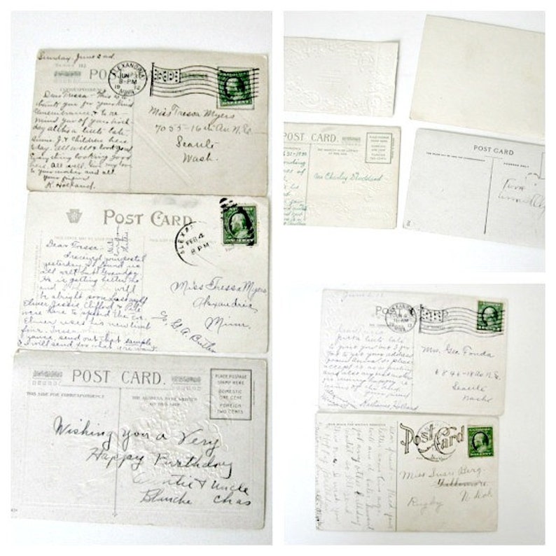 Antique Easter Card Postcards Lot of 12 1909 to 1922 postmarks