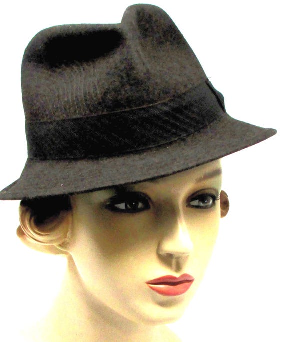 Vintage Borsalino Fedora, Dark Brown Fur Felt Hat, Size 4 1/2 - Etsy