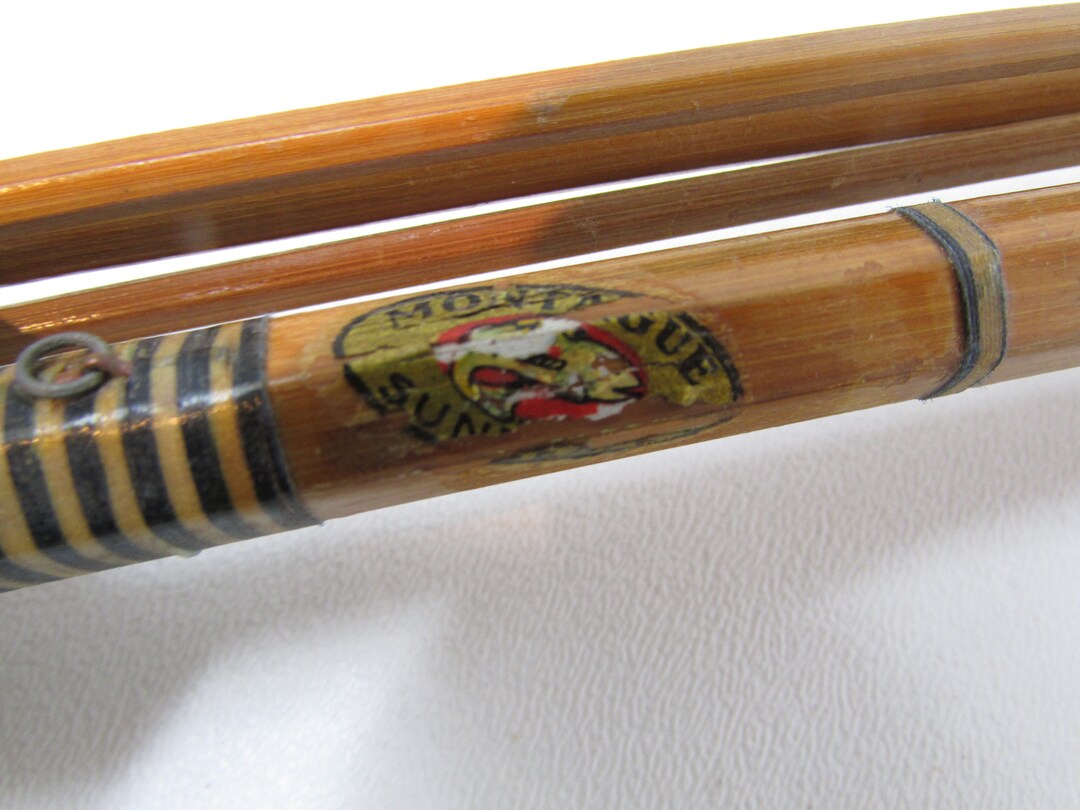 Vintage Montague Split Cane Fly Rod 9 Feet Three Piece Rod With