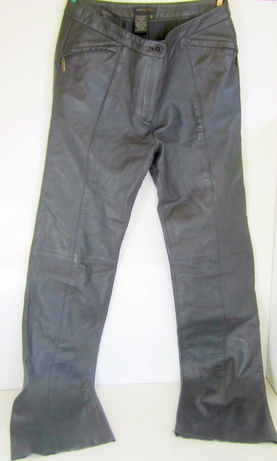 Vintage Black Leather Pants Size 6 Maxazria BCBG Like New | Etsy