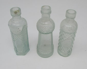 Antique Perfume or Cologne Bottles from Early 1900's  Serpis Alcoy 6 sided with a diamond cut