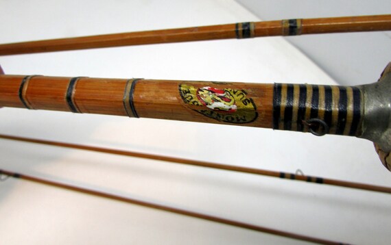 Vintage Montague Split Cane Fly Rod 9 Feet Three Piece Rod With
