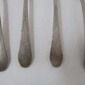 Vintage Community Plate Flatware 9 pcs Flatware Silverware Lot of Forks and Spoons Sweet Floral Pattern Art Deco image 4