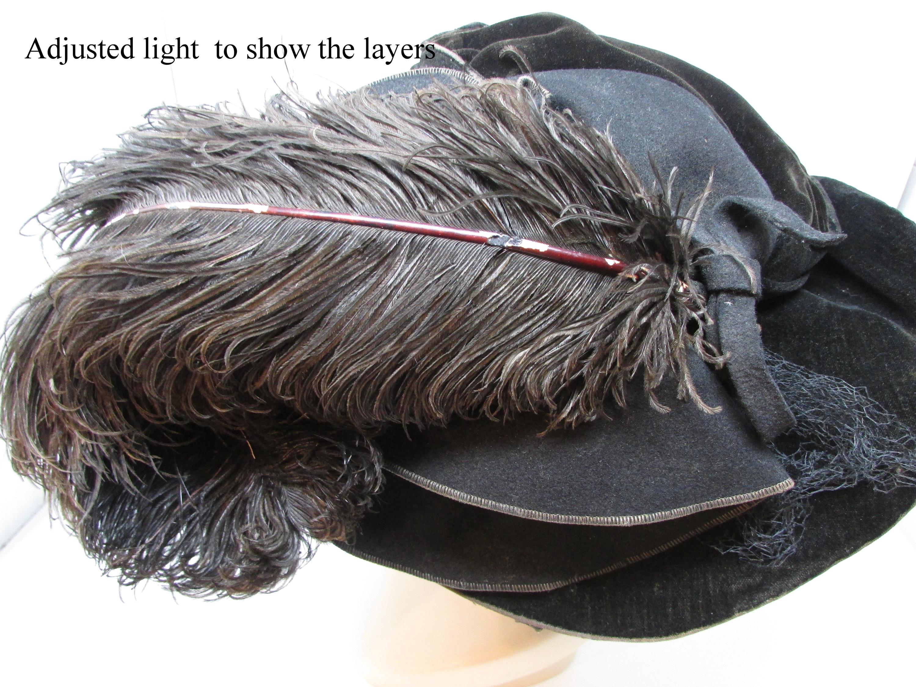 RARE Vintage Burgundy‎ and Black Rimmed hat with Feathers One Size Meet Boone - a new member of the House Of Hatters family  main image 3