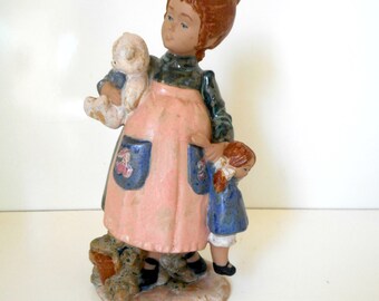 Nadal Figurine Girl with Teddy Bear and Doll Valencia Spain LLADRO