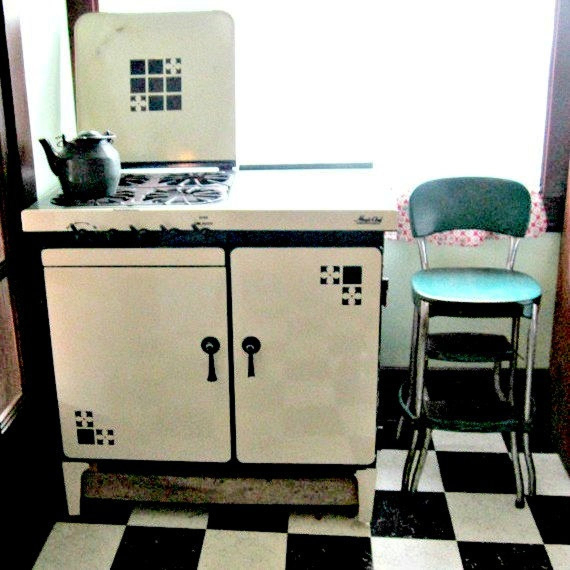 Antique Gas Stove Cream and Green 1930s Magic Chef American Etsy