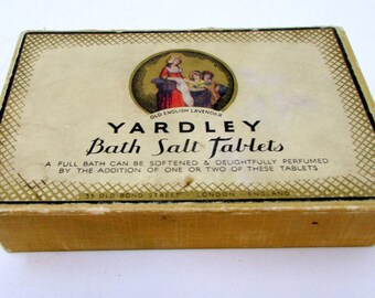 Vintage Lot - Yardley Bath Salts Box - 1943 Australian Sterling Florin Coin Pendant - 28 cat eye shells Antique Treasures