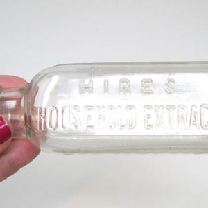 Vintage Bottle Hires Extract Bottle Hires Household Extract The Charles E. Hires Co. For Home Use Bottle Embossed Kitchen Decor Collectible