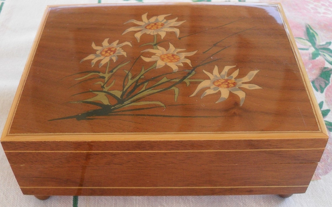 Vintage Reuge Swiss Musical Movement Music Box Edelweiss Etsy