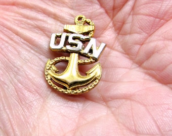 925 Sterling Silver Gold Plated Antique WWII US Navy Eagle and