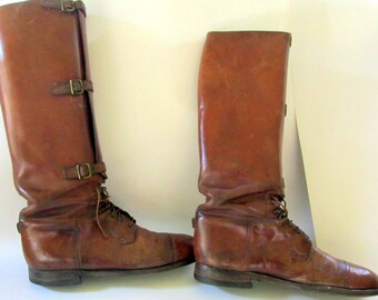 Antique US Army Riding Boots Leather Calvary Teitzel Jones WWI Military