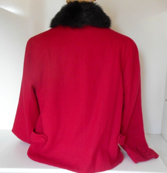 1960s Italian Wool Ladies Jacket with Fur Collar … - image 4