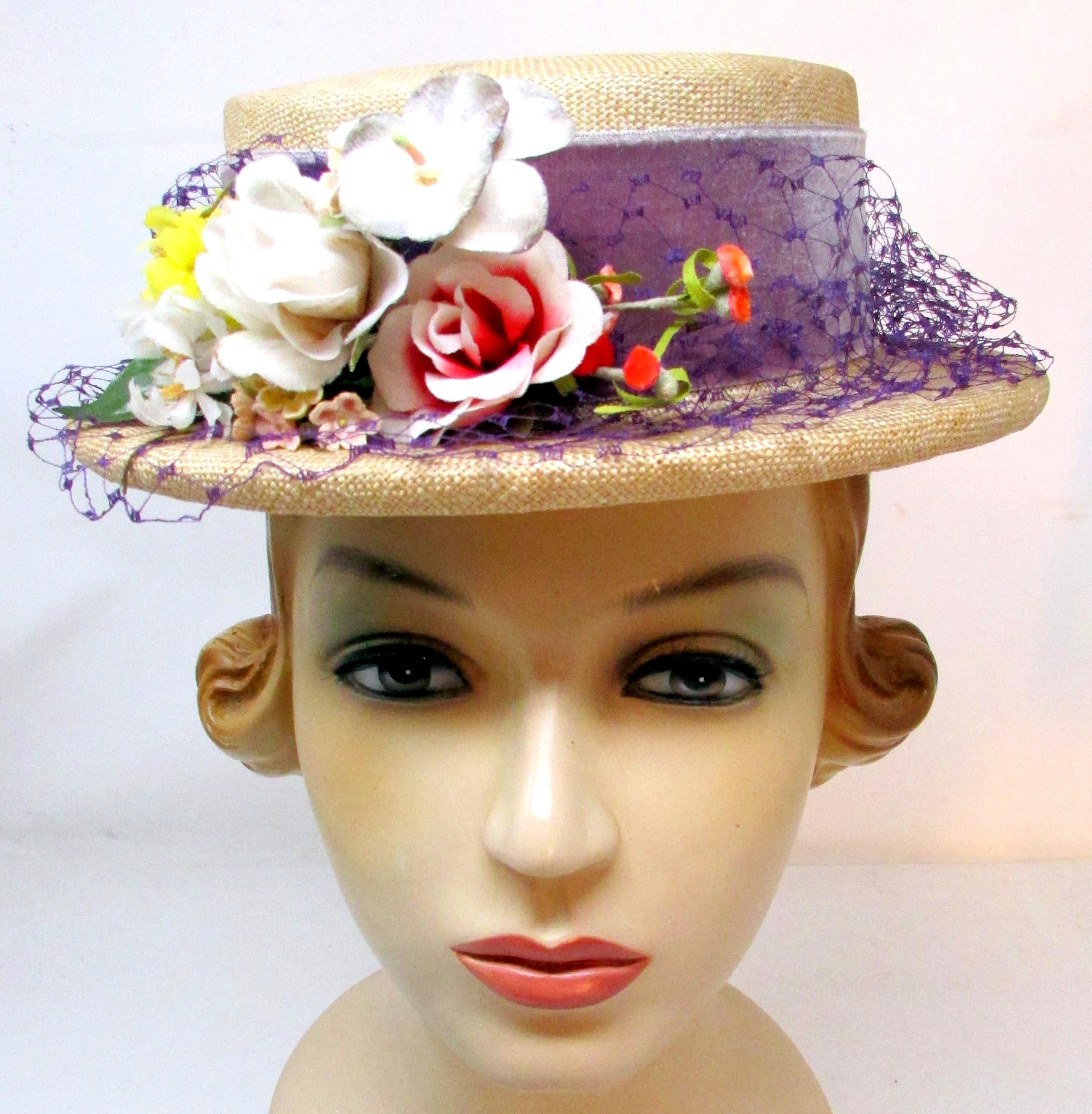 Lot of 2 VTG Frederick & Nelson Women\'s Felt Cloche Hats Ivory Brown Embellished Hat Frederick & Nelson - Etsy main image 2