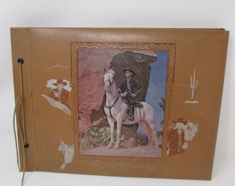 Vintage 1950's Hopalong Cassidy Photo Album Hopalong and his horse Topper Photograph Album