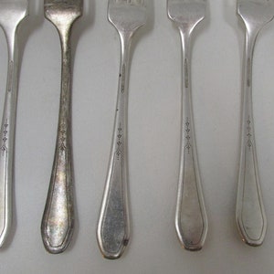 Vintage Community Plate Flatware 9 pcs Flatware Silverware Lot of Forks and Spoons Sweet Floral Pattern Art Deco image 9