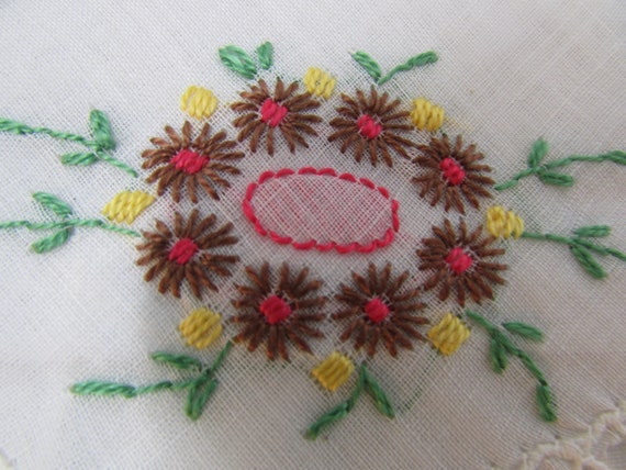 Vintage Boxed Set Swiss Embroidered Tiny Flowers … - image 4