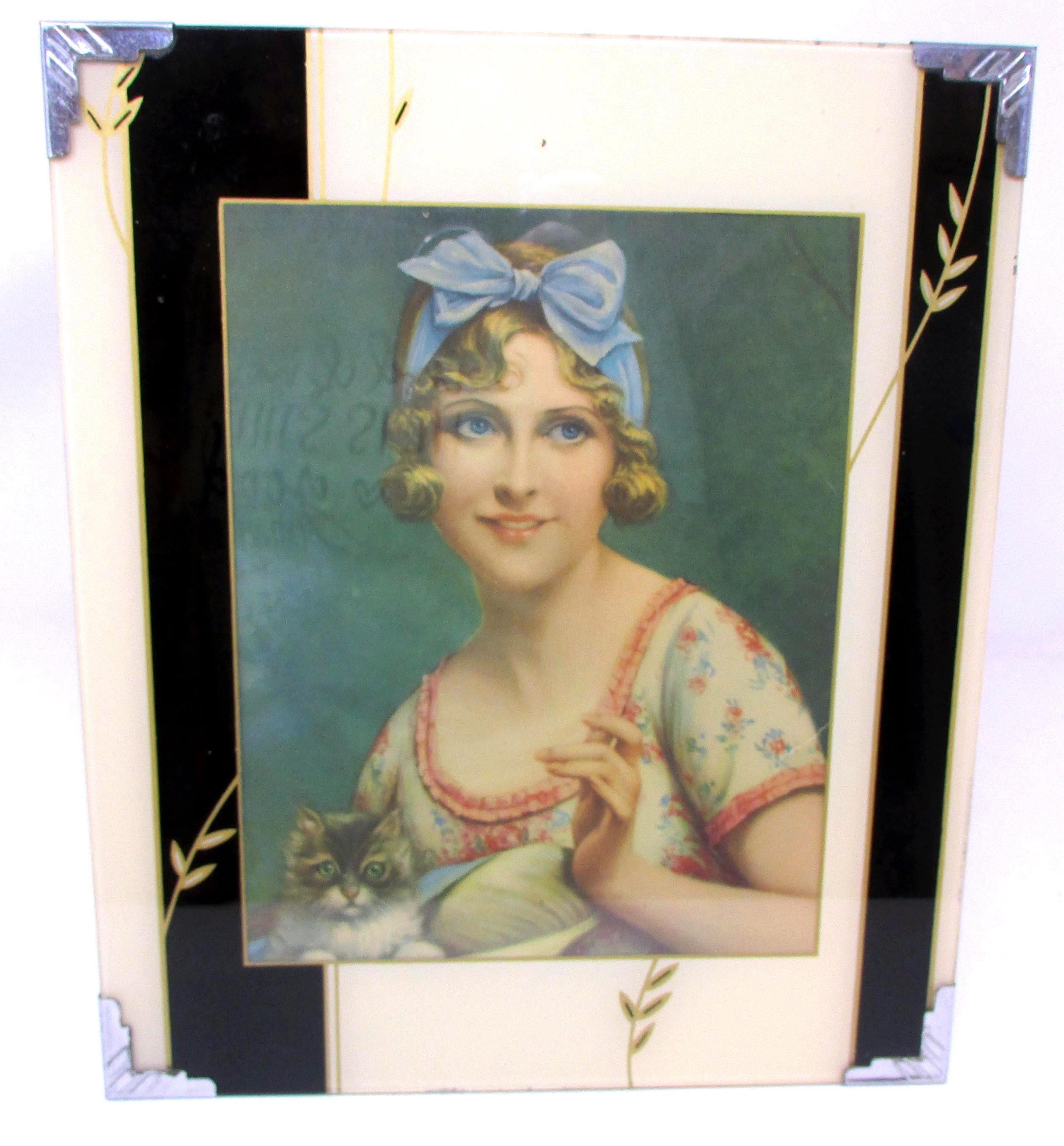 Art Deco Reverse Painted Frame - Etsy