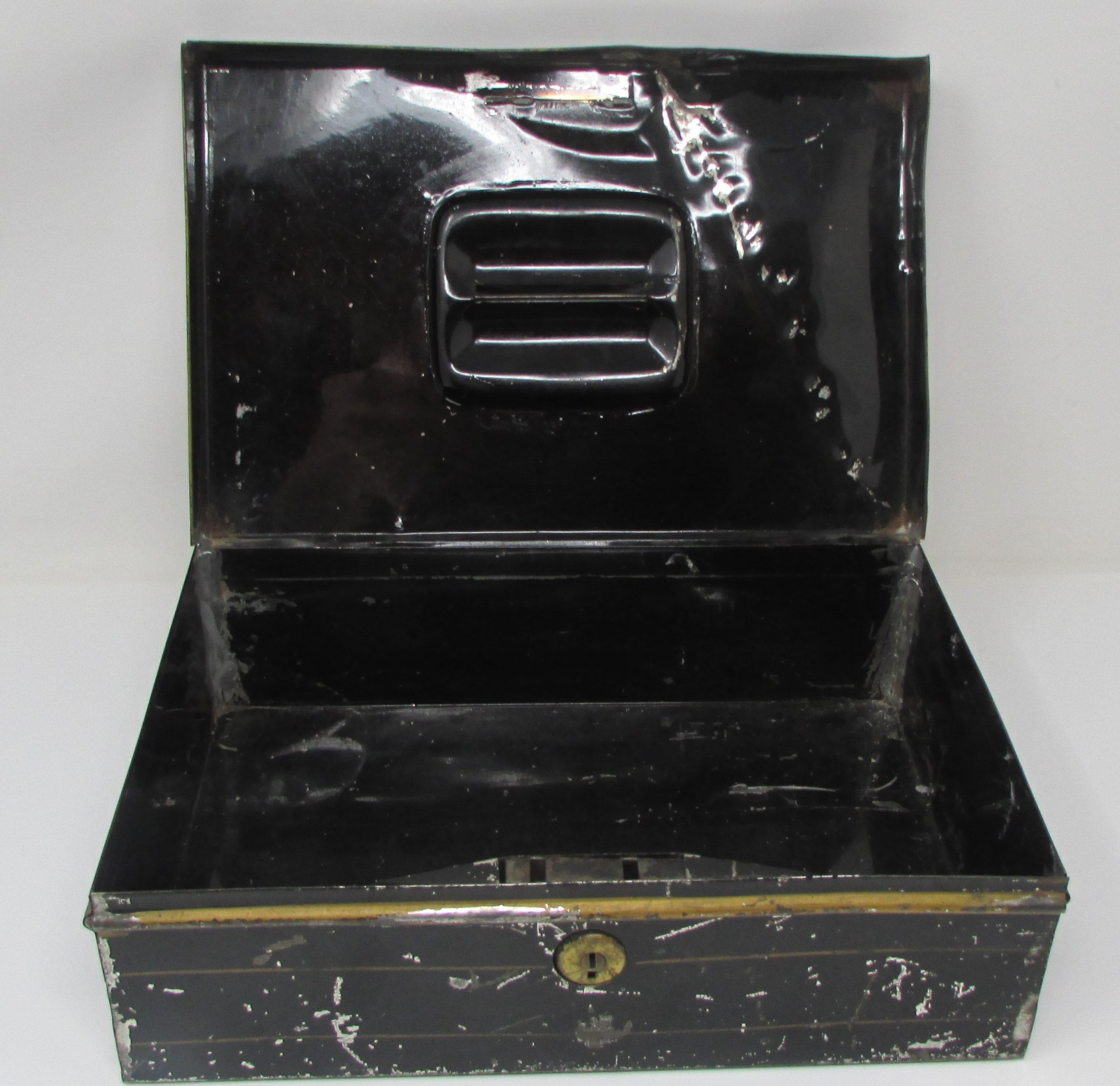 Antique black wooden box with key for repair . | eBay
