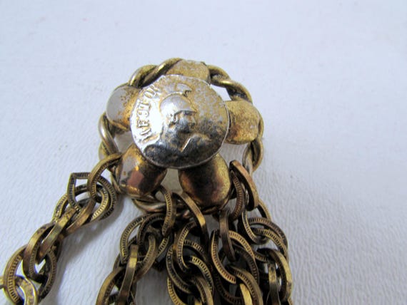 Vintage Adele Simpson Chatelaine Brooch 1950s Asy… - image 3