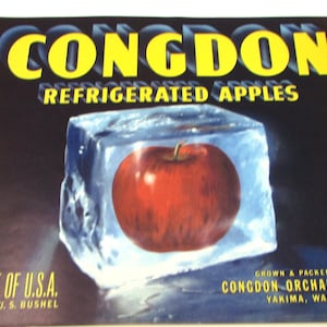 Vintage Congdon Orchards Apple Crate Label, Yakima Washington