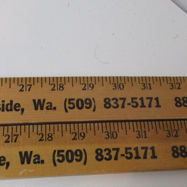 Vintage Wooden Yardstick "Order Your Yards From Valley Ready Mix Concrete Co. Sunnyside, Wa Wood Yardstick Yard Stick