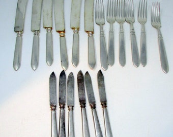 Vintage Keen Kutter and Rogers Bros  Flatware - 18 pcs Flatware Silverware Lot of Forks and Knives