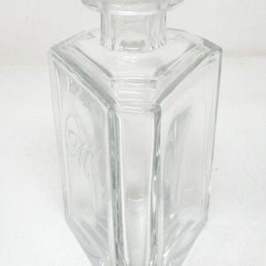 Vintage Triangular Crystal Decanter with Monogram “M” – 1940s 1950s Brandy or Cognac Bottle – Barware Display Gift Idea
